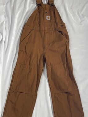 Carhartt Tan Kids' Duck Bib Overalls with Work Pockets